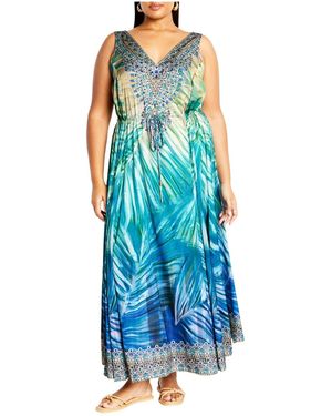 City Chic Plus Size Maxi Dress - Blue