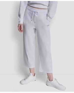 DKNY Metallic Bubble Logo Crop Pants - Blue