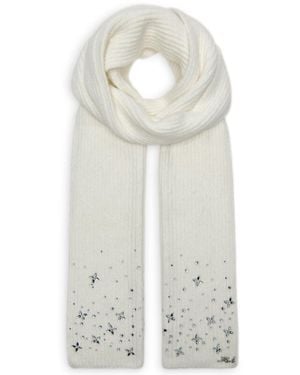 KARL LAGERFELD Studded Shaker Stitch Scarf - White