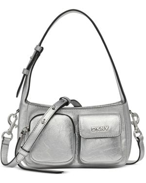 DKNY Freda Small Multi Pocket Crossbody Bag - Metallic