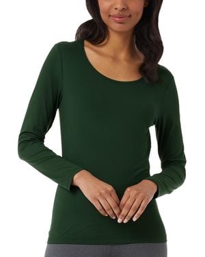 32 Degrees Long-sleeve Scoop-neck Top - Green