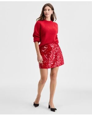 On 34th Sequin Mini Skirt - Red