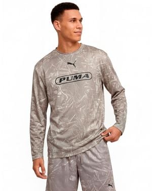PUMA Graphic Crewneck Jersey T-shirt - Gray