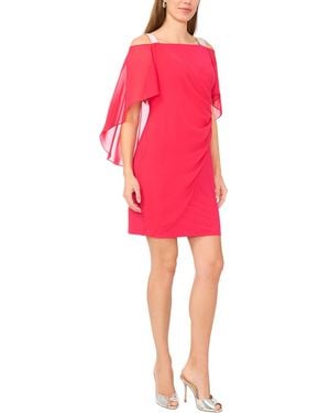 Msk Beaded-strap Capelet-back Dress - Pink