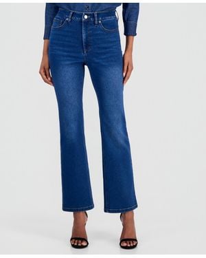 Anne Klein Leo High-rise Bootcut Denim Jeans - Blue