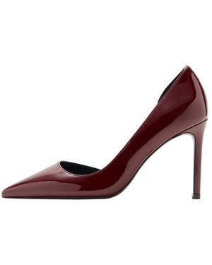 Mango Pointed-toe Stiletto Asymmetrical Pumps - Red