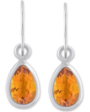 Macy's Amethyst Pear Bezel Drop Earrings (3/4 Ct. T.w - Orange