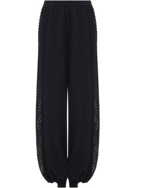 eem Mesh Detail Knit Pants - Black