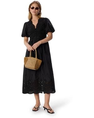 Whistles Cotton Broderie Dress - Black