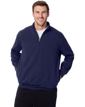 Kingsize Big And Tall Fleece 1/4 Zip Sweatshirt - Blue