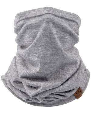 Piscifun Merino Wool Neck Gaiter Midweight Multifunctional Winter Warm Scarf Mask - Gray