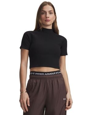 Under Armour Rival Rib Mock Neck T-shirt - Black