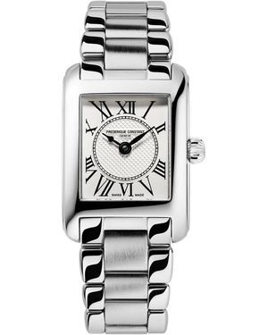 Frederique Constant Swiss Carree Stainless Steel Bracelet Watch 23mm - White