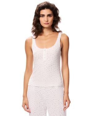 Gap Pointelle Lace Trim Tank Top - White