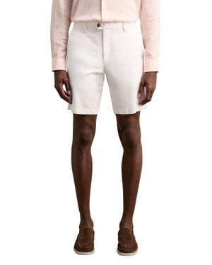 Reiss Modern Fit Cotton Blend Chino Shorts - White