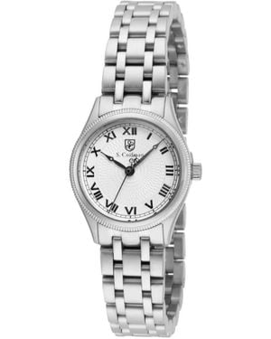 INVICTA WATCH S.coifman Sc0340 Heritage Quartz Dial Stainless Steel Bracelet Watch 26mm - White