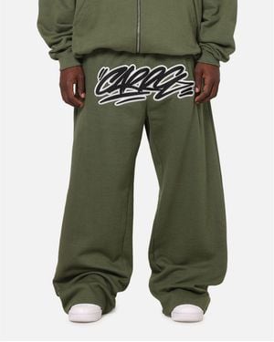 carre Terrace Relaxed Fit Embroidered Logo Trackpants - Green