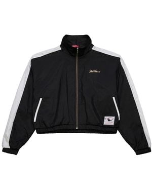Mitchell & Ness Pittsburgh Steelers Nylon Cropped Full-zip Jacket - Black
