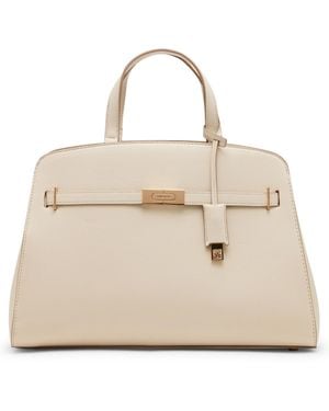 Anne Klein Large Belted Satchel - Natural