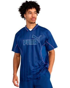 PUMA Sport Stripe V-neck Jersey - Blue