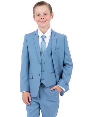 Perry Ellis Little Boys 5 Piece Pastel Suit Set - Blue