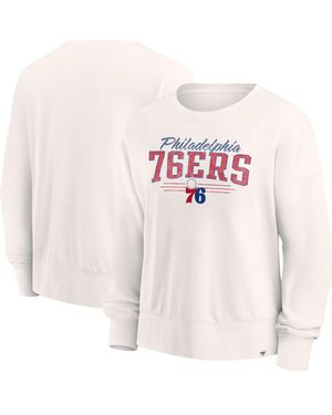 Fanatics Distressed Philadelphia 76ers Close The Game Pullover Sweatshirt - Pink