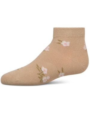 Memoi Little Girls Blissful Bloom Anklet Socks - Natural