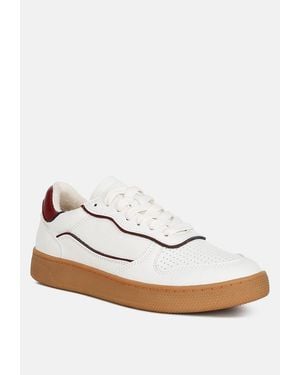 LONDON RAG Kyniska Metallic Faux Leather Everyday Sneakers - White
