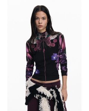Desigual Mirror Flowers T-shirt - Blue