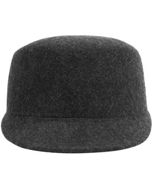 Mango Wool Flat-top Baseball Cap - Black