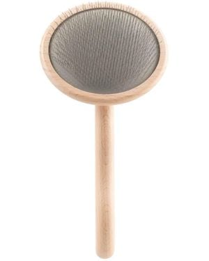 Aronkl Slicker Dog Brush Stainless Steel Pins Beechwood Handle Lightweight Groom Like Pro - Gray