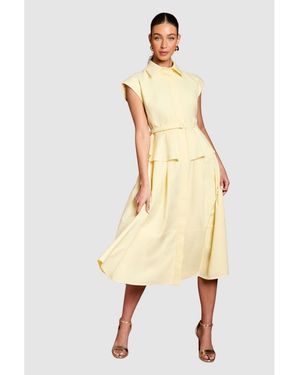 Coast Peplum Detail Belted Shirt Dress - Natural