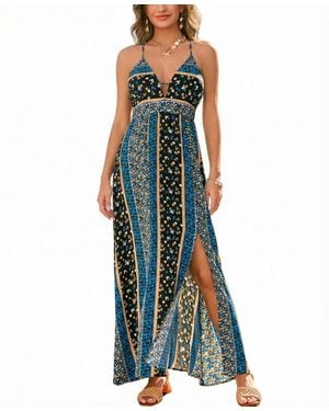 CUPSHE Abundant Floral Maxi Beach Dress - Green