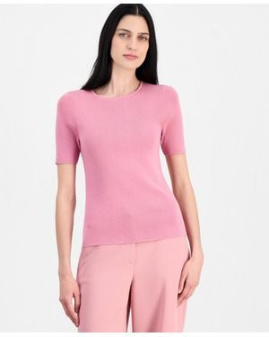 Tahari Short-sleeve Sweater T-shirt - Pink