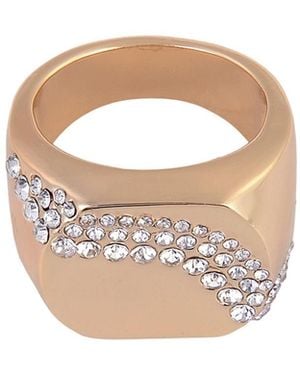 Laundry by Shelli Segal Gold Tone Square Ring - White
