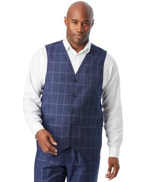 Kingsize Big & Tall Ks Signature Collection Easy Movement 5-button Suit Vest - Blue