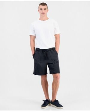 BOSS Nemenshort Fatigue-inspired Washed Regular-fit Shorts - White