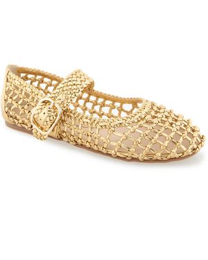 Kenneth Cole Tessa Woven Mary Jane Ballet Flats - Metallic