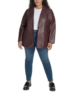 Levi's Plus Size Faux-leather Peak-lapel Jacket - Red