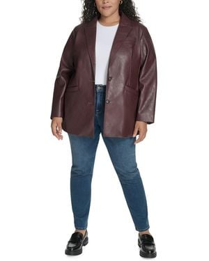 Levi's Plus Size Faux-leather Peak-lapel Jacket - Red