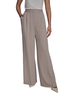 Donna Karan Petite Pinstripe Wide-leg Pants - Gray