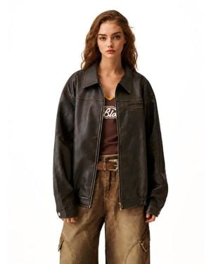 AELFRIC EDEN Vintage Leather Jacket - Black