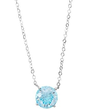 Macy's Sterling Silver Starlight Cubic Zirconia Solitaire Necklace - Blue