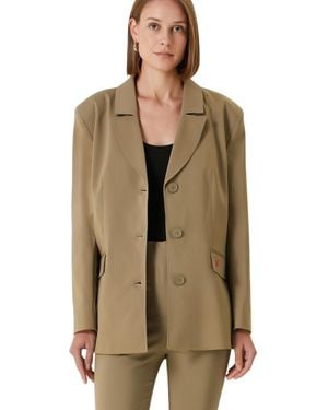 Pcfg Cotton Blend Classic Blazer - Natural