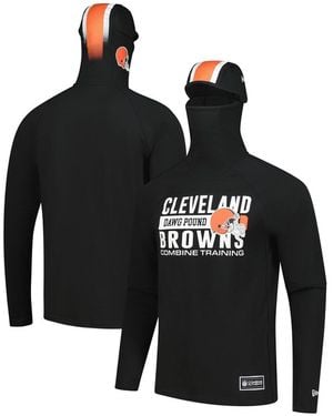 KTZ Cincinnati Bengals Functional Fandom Balaclava Helmet Stripe Tri-blend Hoodie - Black