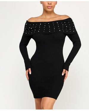 Invitee Bcx Long Sleeve Slim Sweater Dress - Black
