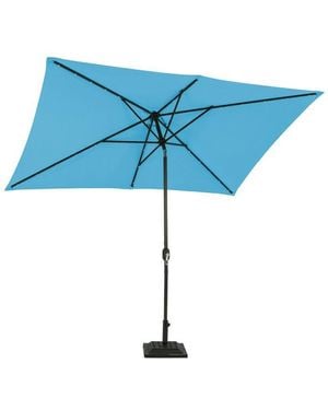Casainc Rectangular Lighted Led Outdoor Market Umbrella - Blue