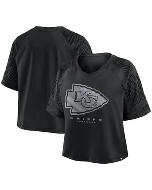 Fanatics Kansas City Chiefs Oversized Raglan V-neck Out Fashion Jersey - Black