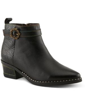 L'ARTISTE L`artiste Leather Ankle Boot - Black