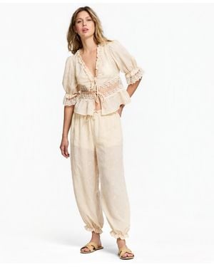 And Now This Embroidered Balloon Pants - Natural